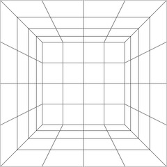 white space with  perspective grid line, 3d rendering