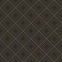 Seamless luxury pattern with gold dots rhombus on blue background, diagonal repeat  dotted line pattern design for decoration,wrap,cover,card.