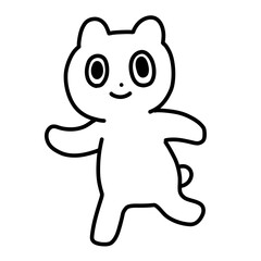 二足歩行の白い動物