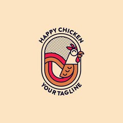 Obraz premium chicken logo vintage design