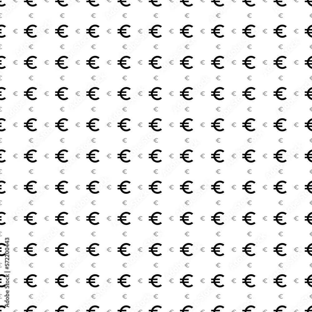 Aufkleber square seamless background pattern from black euro symbols are different sizes and opacity. the patt