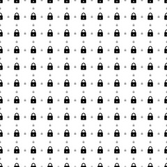 Square seamless background pattern from black padlock symbols are different sizes and opacity. The pattern is evenly filled. Vector illustration on white background