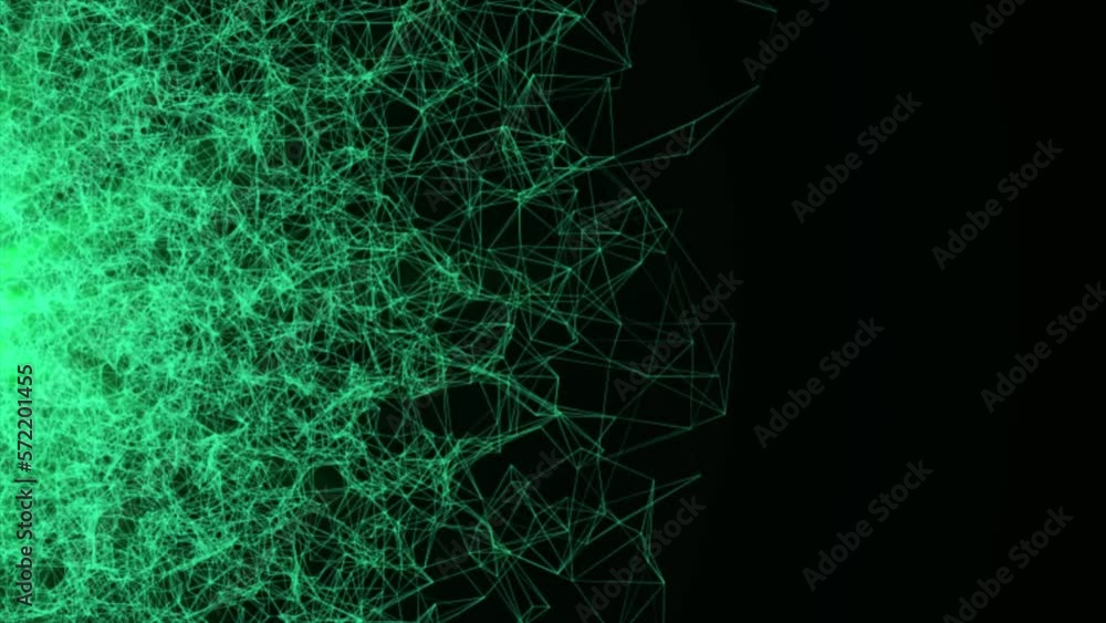 Aufkleber green plexus network with optical light effects , digital technology network background.