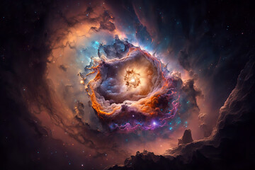 Cosmic Nebula Celestial Wonder Digital Art | AI Generated
