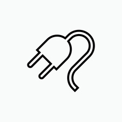 Electrical Plug Icon. Socket Symbol - Vector.    