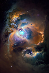 Cosmic Nebula Celestial Wonder Digital Art | AI Generated
