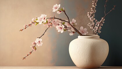 Cherry Blossom day background illustration spring blooming. Generative AI