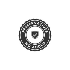 Simple No preservatives label or No preservatives seal vector isolated on White Background. Labels for products without preservatives. No preservatives icon, high quality products.