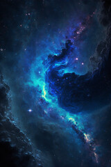 Fototapeta na wymiar close up of a galaxy with clouds and stars. generative ai.
