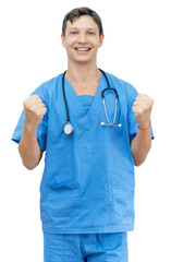Motivated caucasian male nurse or doctor