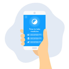 pill reminder app, line design