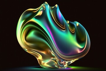 Abstract fluid iridescence coloured wave