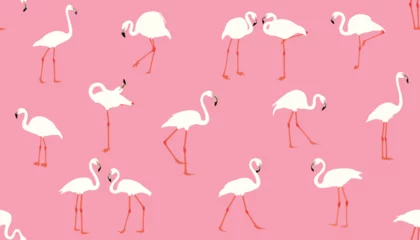Foto auf Acrylglas Flamingo Vector pink flamingo seamless pattern. Summer tropical background. elegant flamingo birds family.