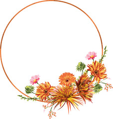 Botanical Garden florals frame elements Elegant Flower ,foliage design for wedding, card, invitation, greeting.