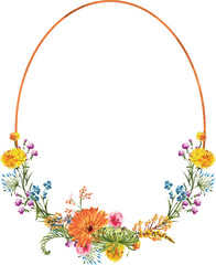 Botanical Garden florals frame elements Elegant Flower ,foliage design for wedding, card, invitation, greeting.