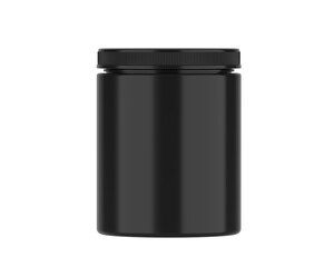 Blank cosmetics plastic jar container for branding and mockup, 3d render illustration.