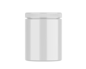 Blank cosmetics plastic jar container for branding and mockup, 3d render illustration.