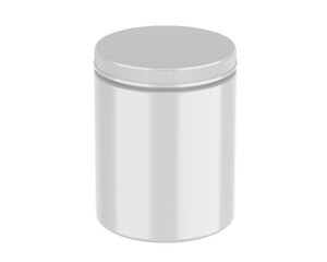 Blank cosmetics plastic jar container for branding and mockup, 3d render illustration.