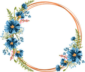 Botanical Garden florals frame elements Elegant Flower ,foliage design for wedding, card, invitation, greeting.