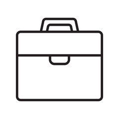 Business bag icon, briefcase vector icon. Suitcase, portfolio symbol, linear style pictogram isolated on white.