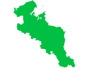 京都府　地図　緑色　イラスト