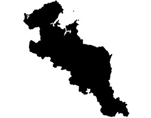 京都府　地図　黒色　イラスト