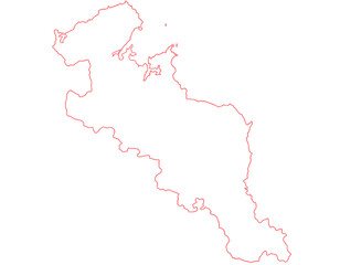 京都府　地図　白色　イラスト