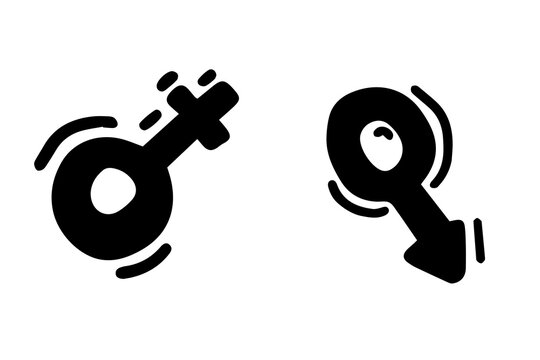 Sex symbol female and male sign black white
