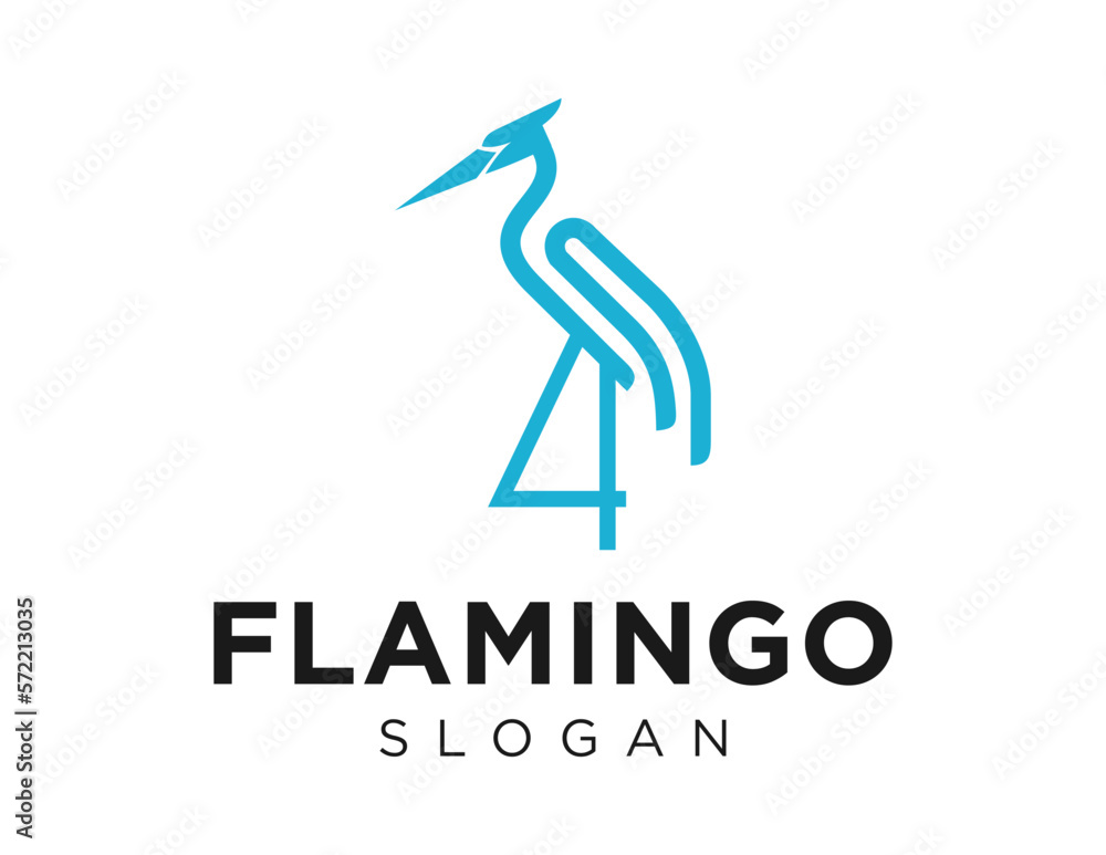 Poster logo about flamingo on a white background. created using the coreldraw application.