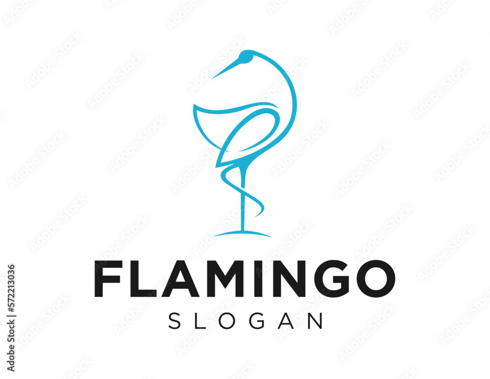 Poster logo about flamingo on a white background. created using the coreldraw application.