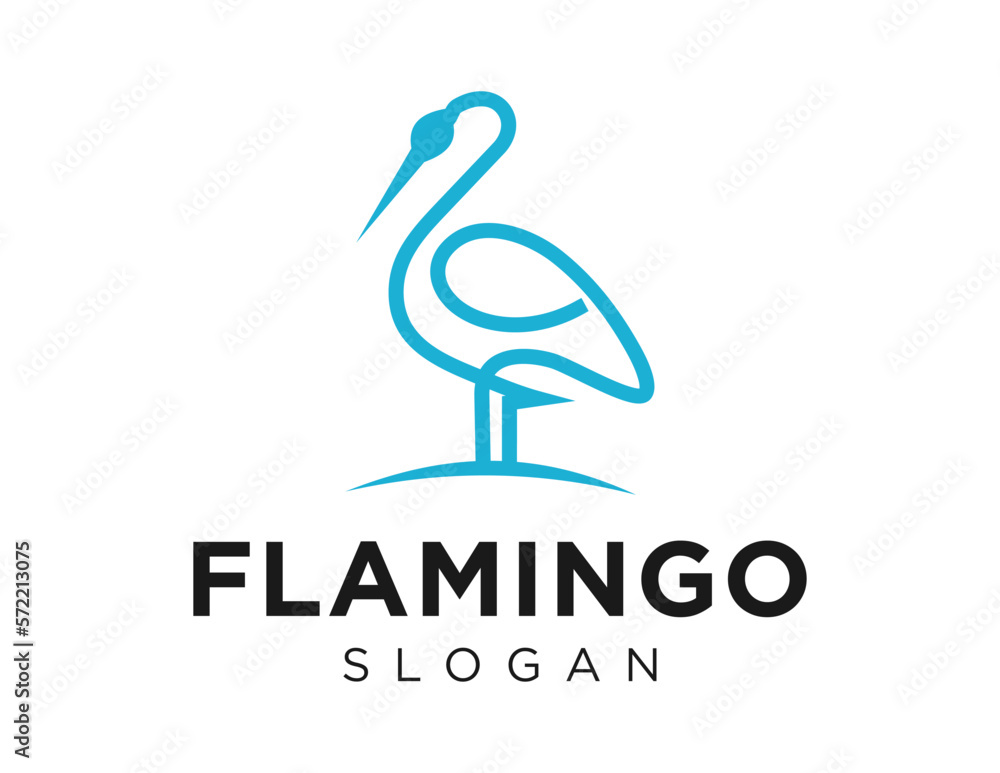 Poster logo about flamingo on a white background. created using the coreldraw application.
