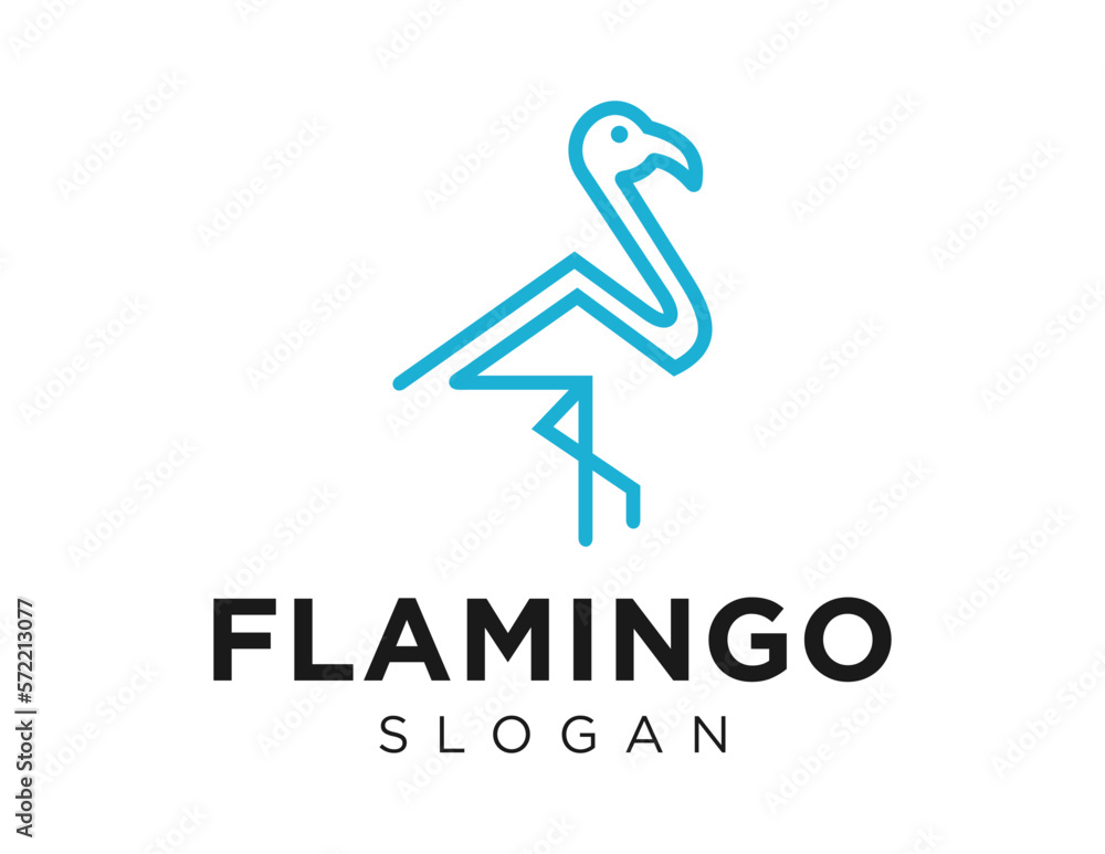 Poster logo about flamingo on a white background. created using the coreldraw application.