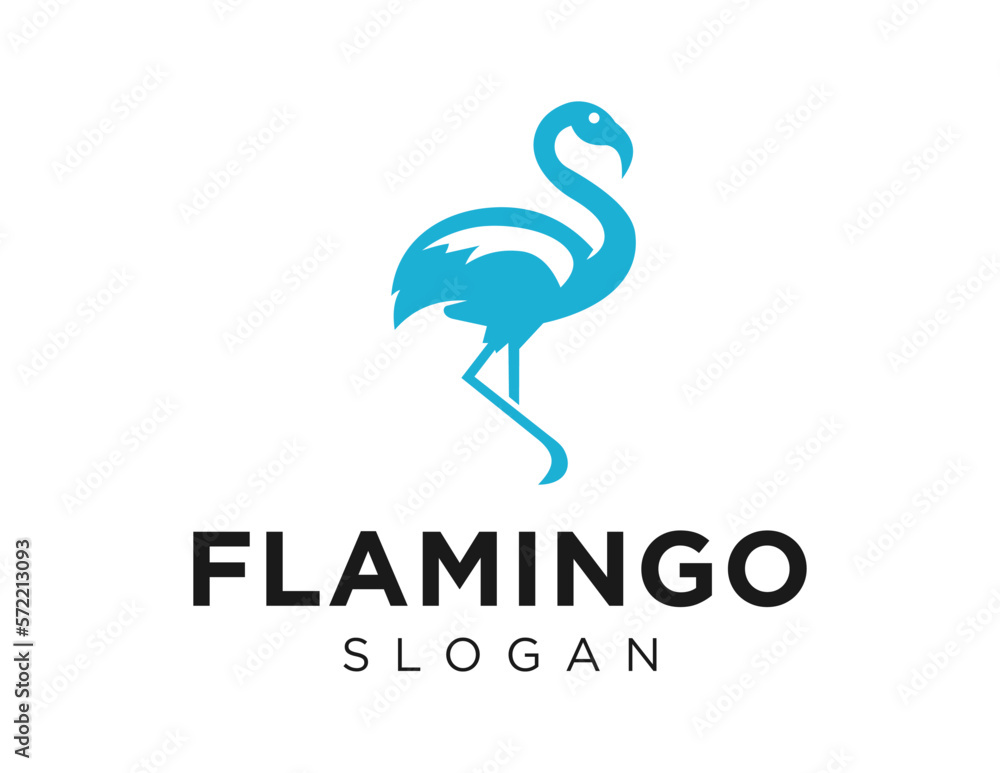 Poster logo about flamingo on a white background. created using the coreldraw application.