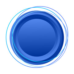 Modern blue circle stack element vector with line style