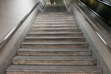 Modern Staircase at the subway station or international airport.