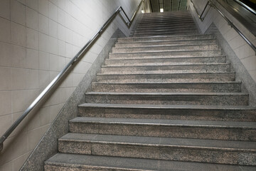 Modern Staircase at the subway station or international airport.