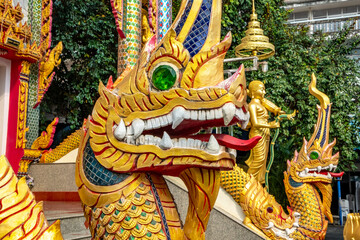 Golden statue at a Buddhist temple in Mae Sot Thailand