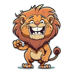 Fototapeta premium isolated lion mascot sticker a must-have for nature lovers with generative ai