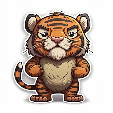 bring the jungle to life with a cute cartoon tiger sticker generative ai