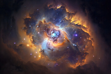 Cosmic Nebula Celestial Wonder Digital Art | AI Generated
