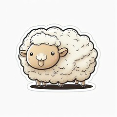 Obraz premium bring the farm to life with adorable cartoon sheep stickers with generative ai