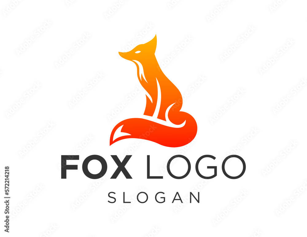 Aufkleber logo about fox on a white background. created using the coreldraw application.