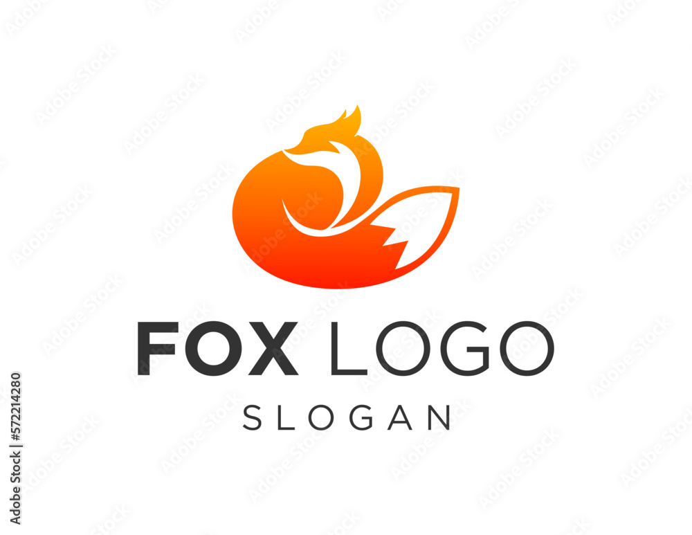 Poster logo about fox on a white background. created using the coreldraw application.