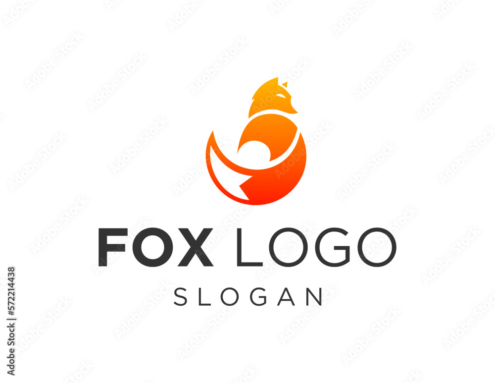 Poster logo about fox on a white background. created using the coreldraw application.