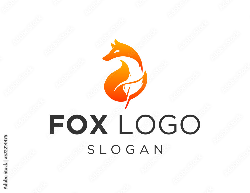 Poster logo about fox on a white background. created using the coreldraw application.