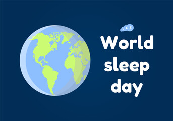 World sleep day. Planet Earth icon. Vector illustration