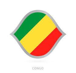 Fototapeta premium Congo national team flag in style for international basketball competitions.