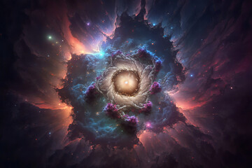 Cosmic Nebula Celestial Wonder Digital Art | AI Generated