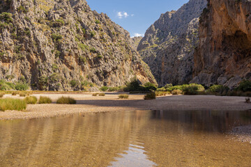 Landscape in Mallorca , torrent de pareis , Sa Calobra. The gorge of Torrent de Pareis - the most...