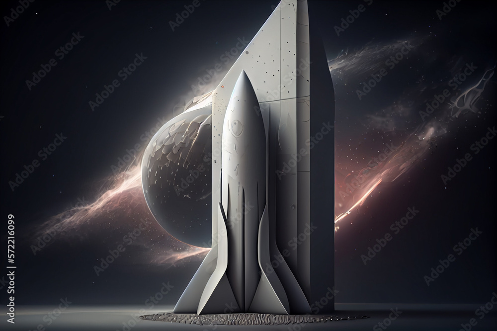Poster space shuttle launch generative ai technology.